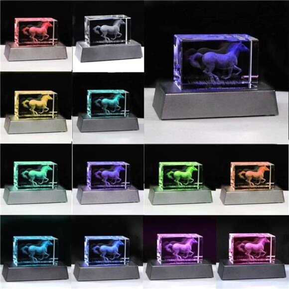 Horse Gifts for Girls Women Horse Lovers Horse Stuff Glass Figurine Decor - Picture 2 of 7